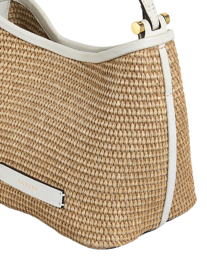 Product image 4 of 6, which shows Radley Bathurst Mews Raffia Small Open Top Grab Bag, Natural