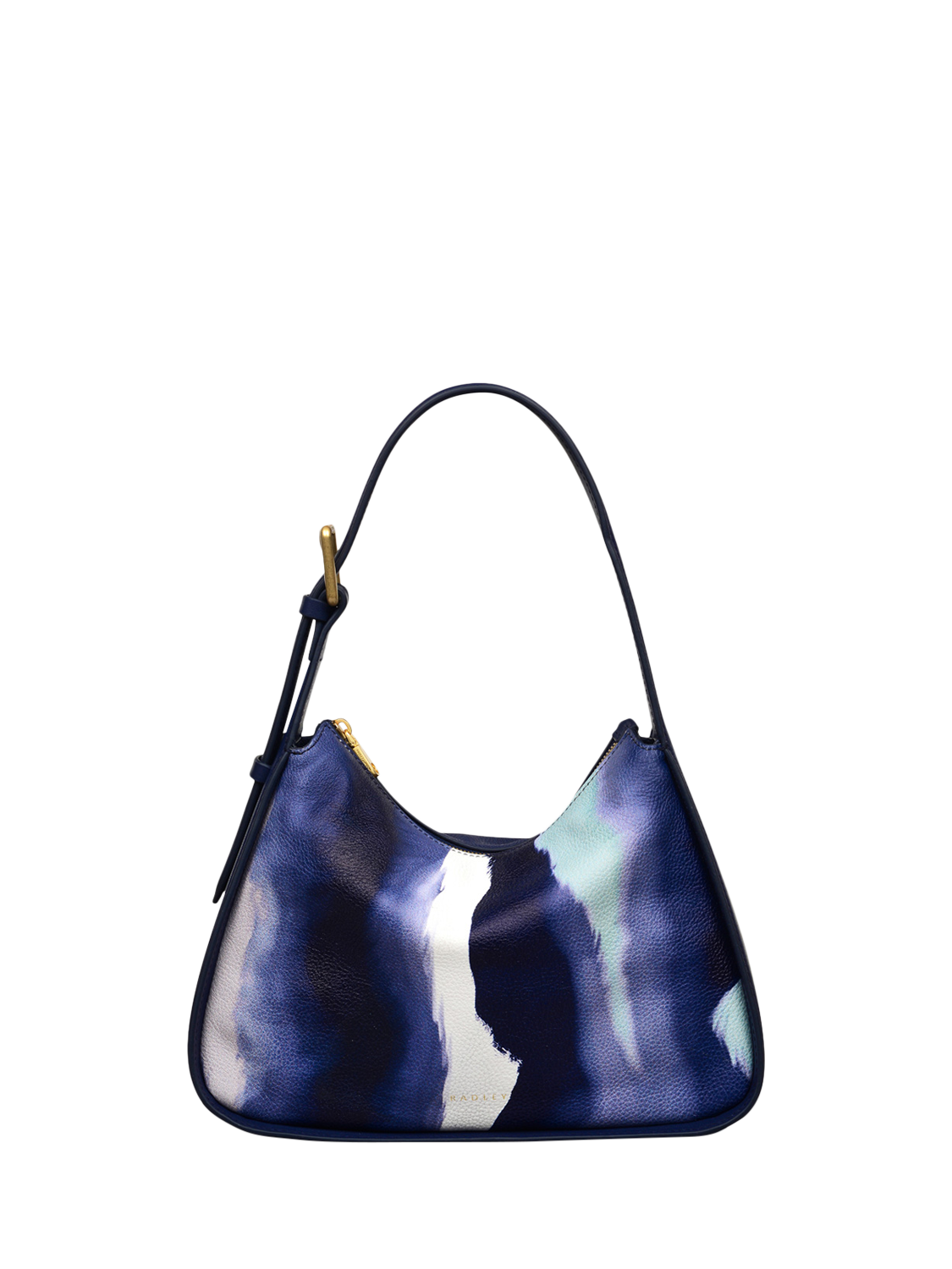 Product image 1 of 5, which shows Radley Westwell Lane Leather Stripe Small Zip Top Grab Bag, Evenfall