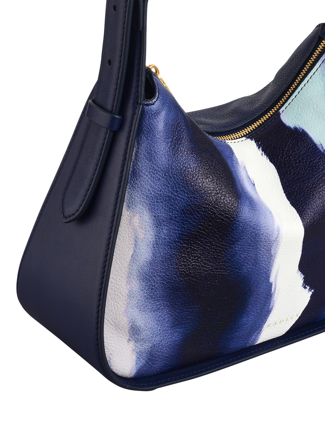 Product image 4 of 5, which shows Radley Westwell Lane Leather Stripe Small Zip Top Grab Bag, Evenfall