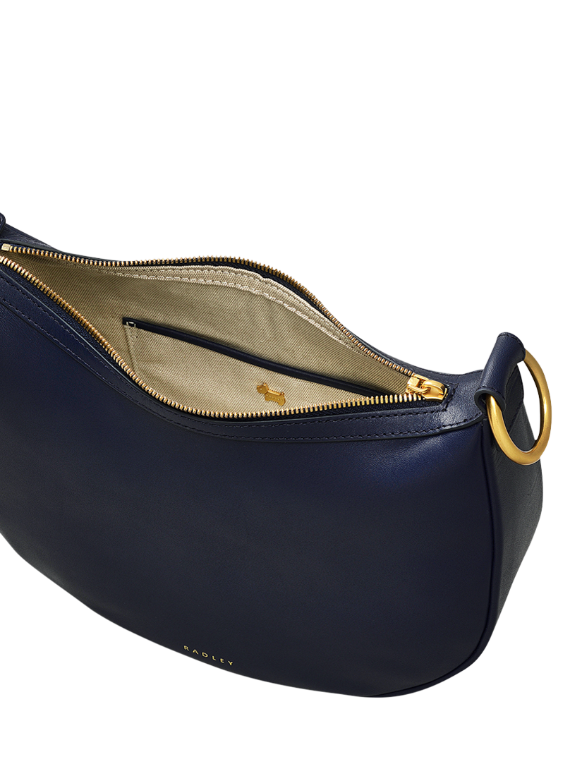 Product image 4 of 6, which shows Radley Harrington Leather Medium Zip Top Clutch Bag, Evenfall