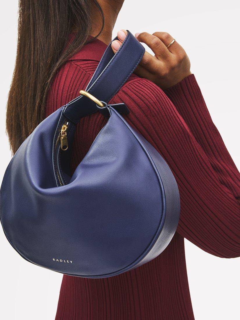 Product image 5 of 6, which shows Radley Harrington Leather Medium Zip Top Clutch Bag, Evenfall