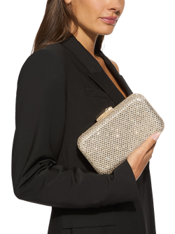 Miss KG Fleur Embellished Box Clutch Bag, Gold - view 2, Gold