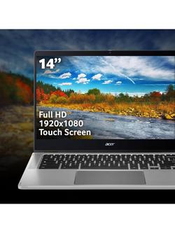 Acer Spin 514 Chromebook Convertible Laptop, AMD Ryzen 3 Processor, 8GB RAM, 128GB eMMC, 14” Full HD Touchscreen, Silver - view 2, Silver