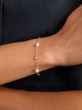 Astrid & Miyu Pearl & Crystal Charm Bracelet, Yellow Gold