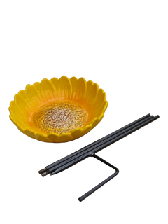 Wildlife World Sunflower Ceramic Bird Feeder, Yellow