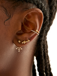 Astrid & Miyu Cosmic Star Crystal Ear Jacket, Yellow Gold
