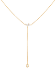 Astrid & Miyu Pear Bezel Lariat Necklace, Yellow Gold