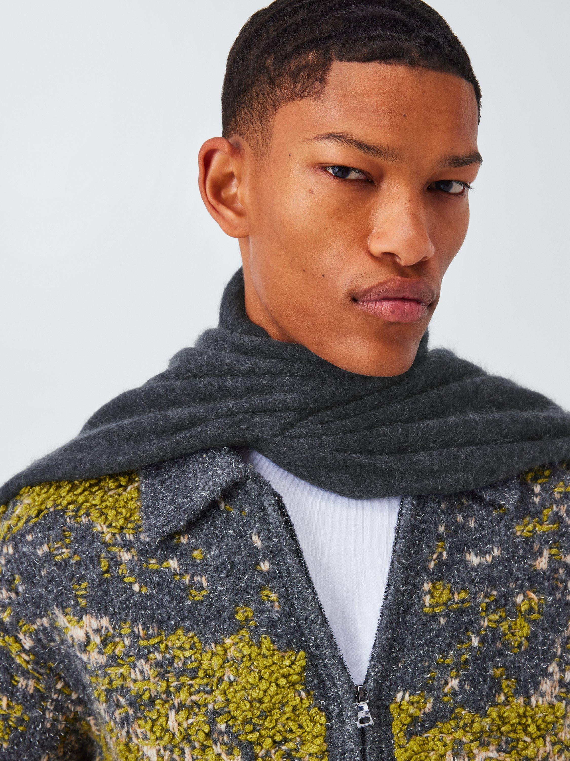 Product image 1 of 6, which shows John Lewis Brushed Cashmere Scarf, Charcoal