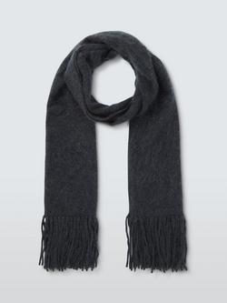 John Lewis Brushed Cashmere Scarf - view 2, Charcoal
