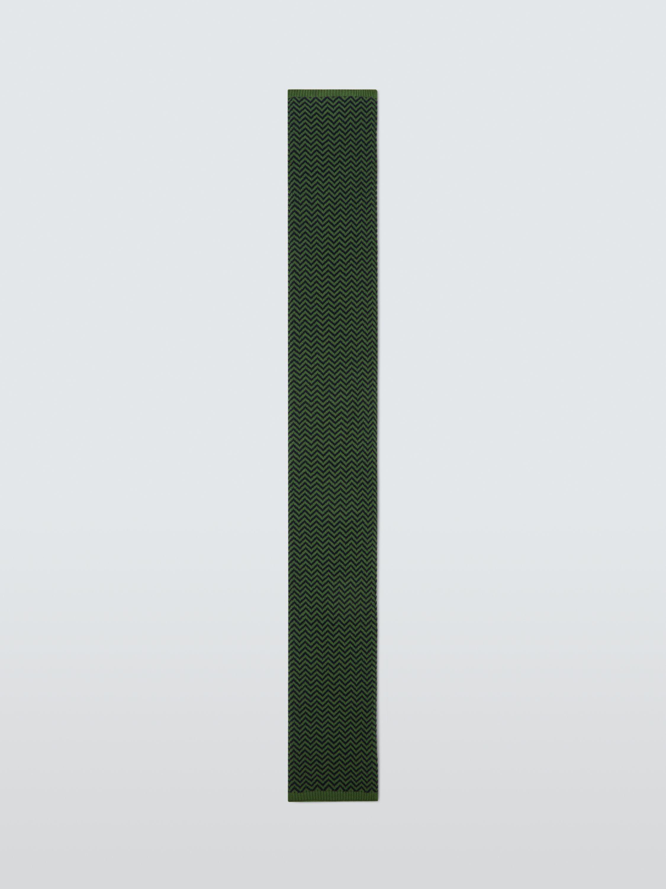 Product image 5 of 6, which shows John Lewis Cashmere Herringbone Scarf, Blue/Green