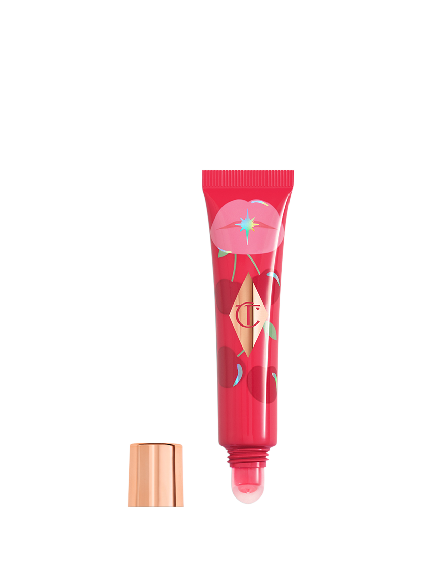 Product image 1 of 7, which shows Charlotte Tilbury Unreal Lips Healthy Glow Nectar Oil, Juicylicious Cherry Glaze