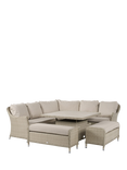 Bramblecrest Monterey 8-Seater Corner Garden Casual Dining Set with Height Adjustable Square Table, Sandstone