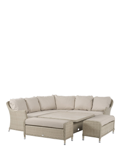 Bramblecrest Monterey 8-Seater Corner Garden Casual Dining Set with Height Adjustable Square Table, Sandstone - view 2, Sandstone