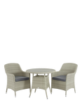 Bramblecrest Tetbury 2-Seater Round Garden Bistro Table & Chairs Set, Cloud