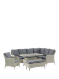 Bramblecrest Tetbury 6-Seater L-Shape Corner Garden Casual Dining Set with Height Adjustable Table, Cloud