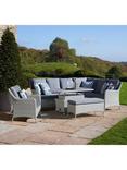 Bramblecrest Tetbury 6-Seater L-Shape Corner Garden Casual Dining Set with Height Adjustable Table, Cloud