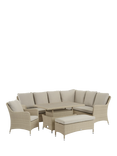 Bramblecrest Tetbury 6-Seater L-Shape Corner Garden Casual Dining Set with Height Adjustable Table, Nutmeg