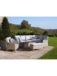 Bramblecrest Tetbury 6-Seater L-Shape Corner Garden Casual Dining Set with Height Adjustable Table, Nutmeg