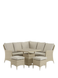 Bramblecrest Tetbury 4-Seater Mini Corner Garden Casual Dining Set with Height Adjustable Square Table, Nutmeg