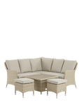 Bramblecrest Tetbury 4-Seater Mini Corner Garden Casual Dining Set with Height Adjustable Square Table, Nutmeg