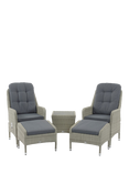 Bramblecrest Tetbury 2-Seater Garden Recliner Chairs & Side Table Set, Cloud