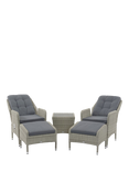 Bramblecrest Tetbury 2-Seater Garden Recliner Chairs & Side Table Set, Cloud