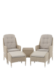 Bramblecrest Tetbury 2-Seater Garden Recliner Chairs & Side Table Set, Nutmeg