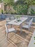 KETTLER Trento 6-8 Seater Extending Rectangular Garden Dining Table & Chairs Set, Pebble