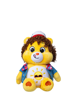Care Bears x Stranger Things Fun Size Funshine Bear as Dustin Plush Soft Toy, Multi