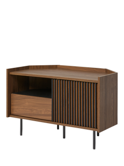 MADE Blaze Corner TV Unit, Dark Walnut Effect, Walnut
