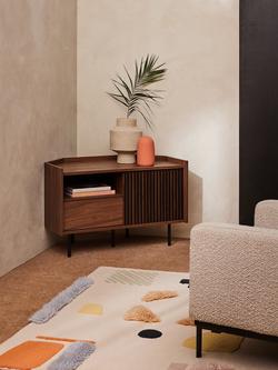 MADE Blaze Corner TV Unit, Dark Walnut Effect - view 2, Walnut
