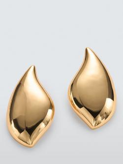 John Lewis Abstract Curved Statement Earrings, Gold