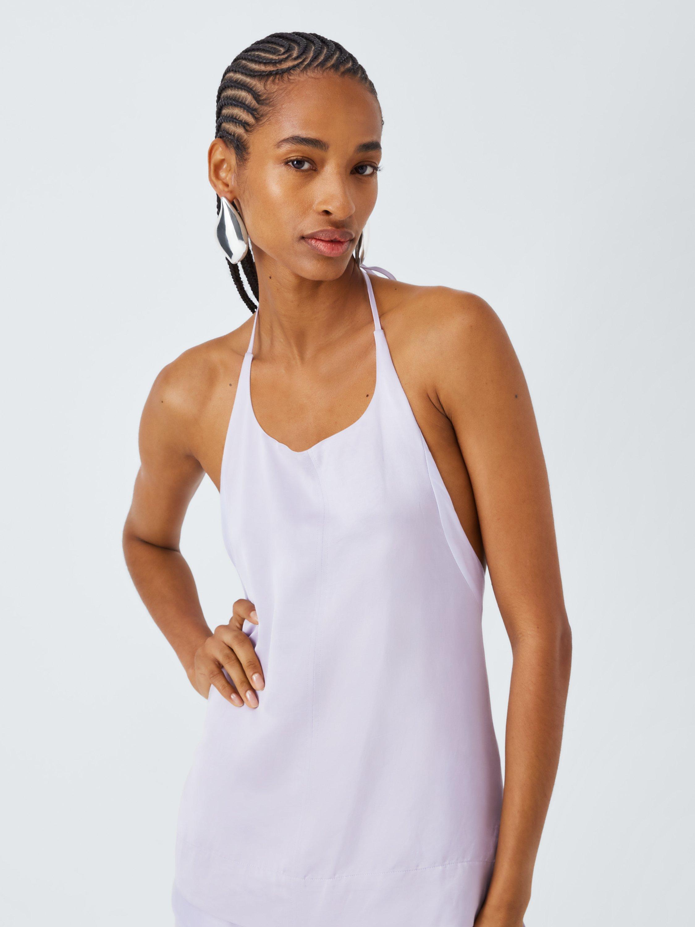 Product image 2 of 4, which shows John Lewis Abstract Curved Statement Earrings, Silver