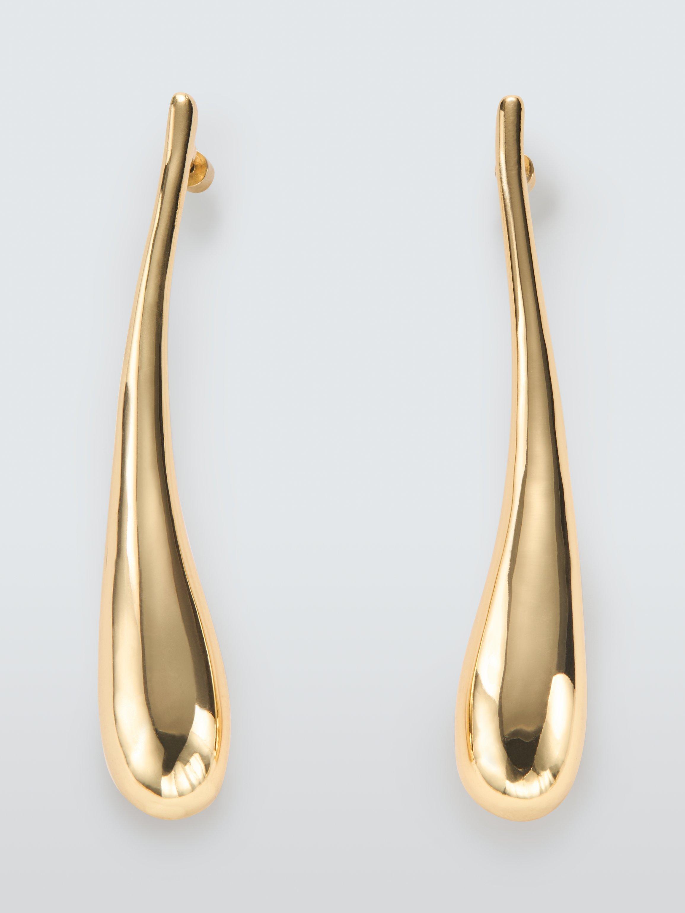 Product image 1 of 4, which shows John Lewis Long Teardrop Earrings, Gold