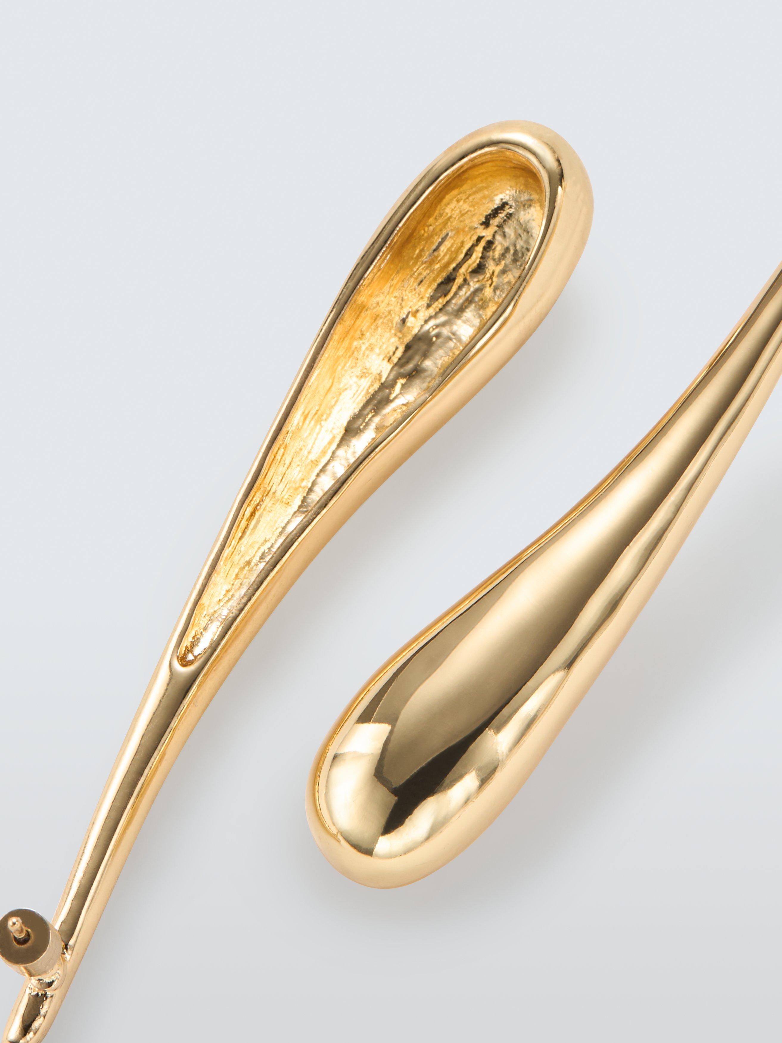 Product image 4 of 4, which shows John Lewis Long Teardrop Earrings, Gold