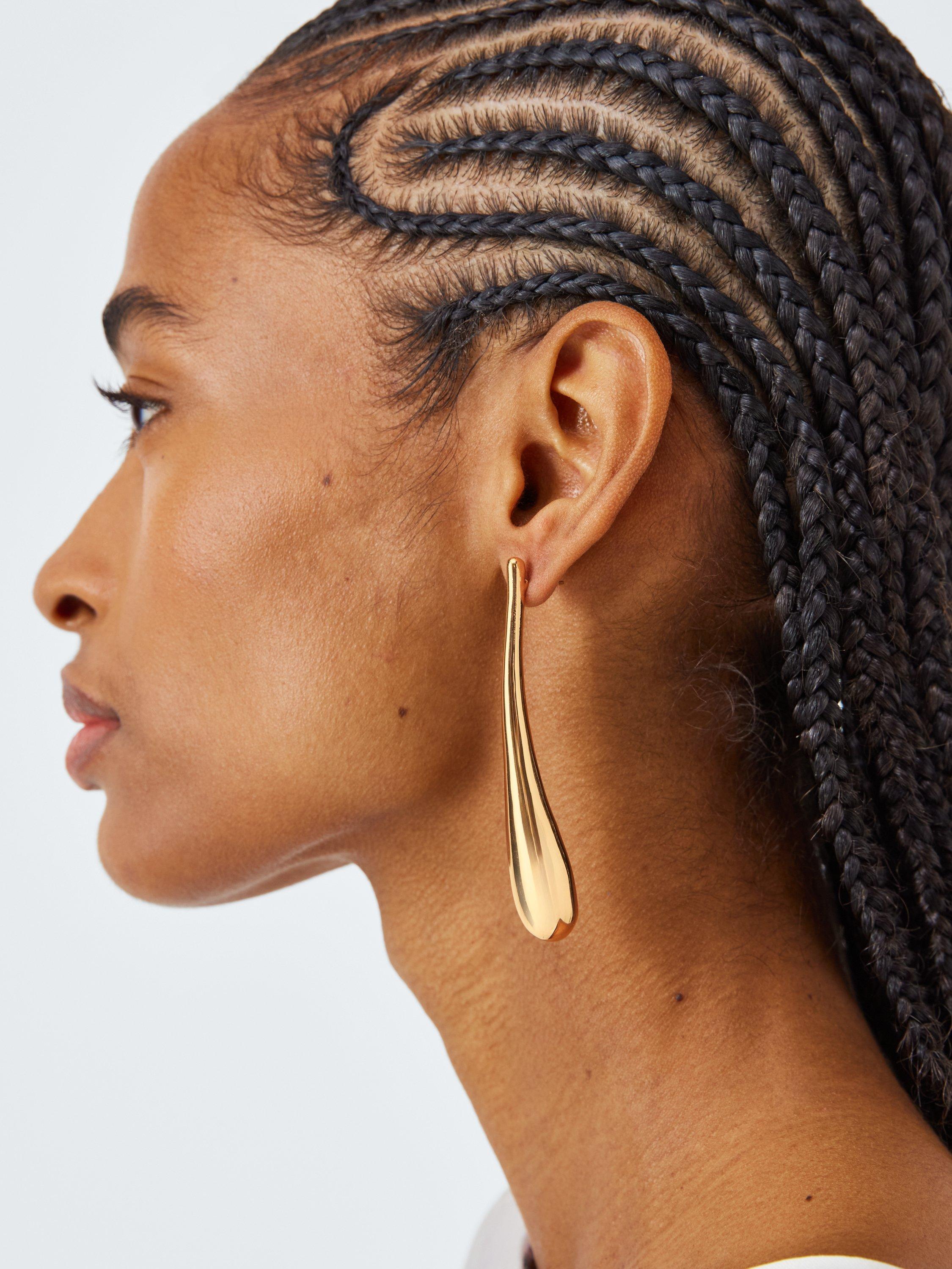 Product image 2 of 4, which shows John Lewis Long Teardrop Earrings, Gold
