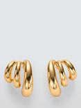 John Lewis Polished Triple Hoop Graduated Earrings