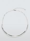 John Lewis Hammered Bar Necklace, Silver