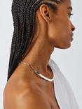 John Lewis Hammered Bar Necklace, Silver