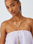 John Lewis Herringbone Double Domed Teardrop Necklace, Gold