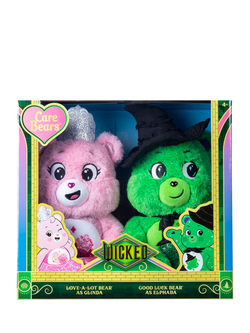 Care Bears x Wicked Plush Set Love-a-Lot Bear as Glinda and Good Luck Bear as Elphaba - view 2, Multi