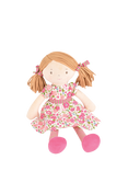 Tikiri Fran Red Hair Rag Doll in Pink Floral Cotton Dress