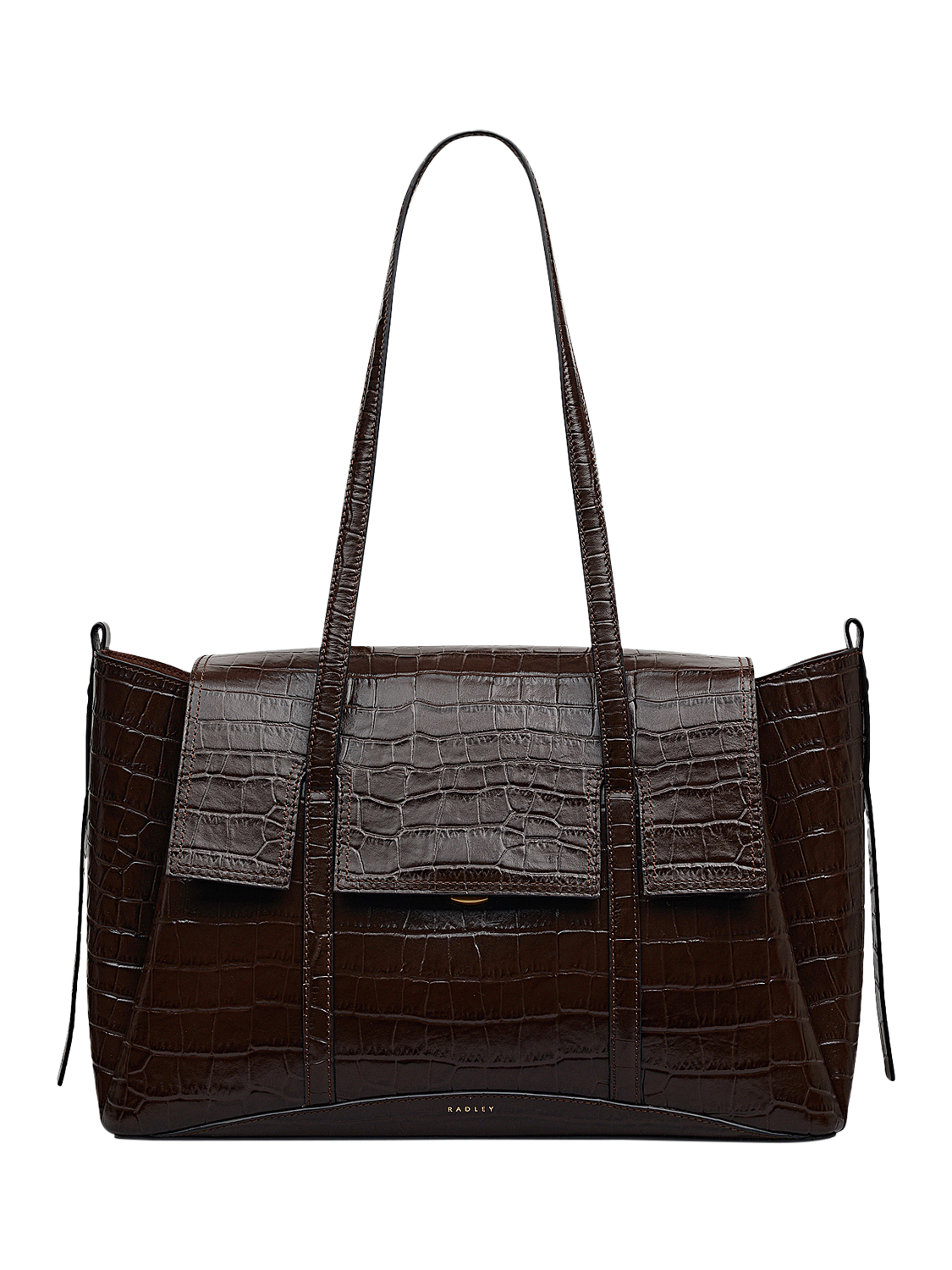 Radley The Chancery Faux Croc Large Shoulder Bag, Dark Oak