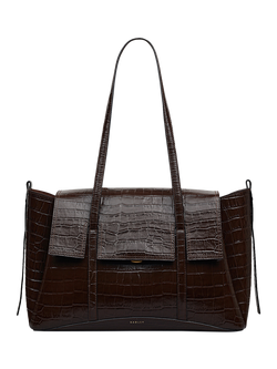 Radley The Chancery Faux Croc Large Shoulder Bag, Dark Oak, Dark Oak