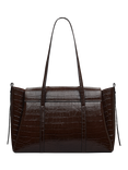Radley The Chancery Faux Croc Large Flapover Shoulder Bag, Dark Oak