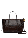 Radley The Chancery Faux Croc Medium Flapover Grab, Dark Oak