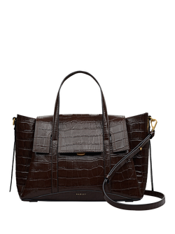 Radley The Chancery Faux Croc Grab Bag, Dark Oak, Dark Oak