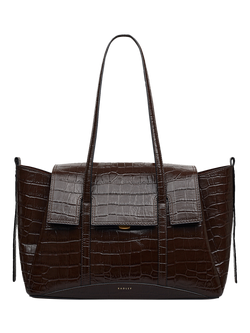 Radley The Chancery Faux Croc Medium Shoulder Bag, Dark Oak