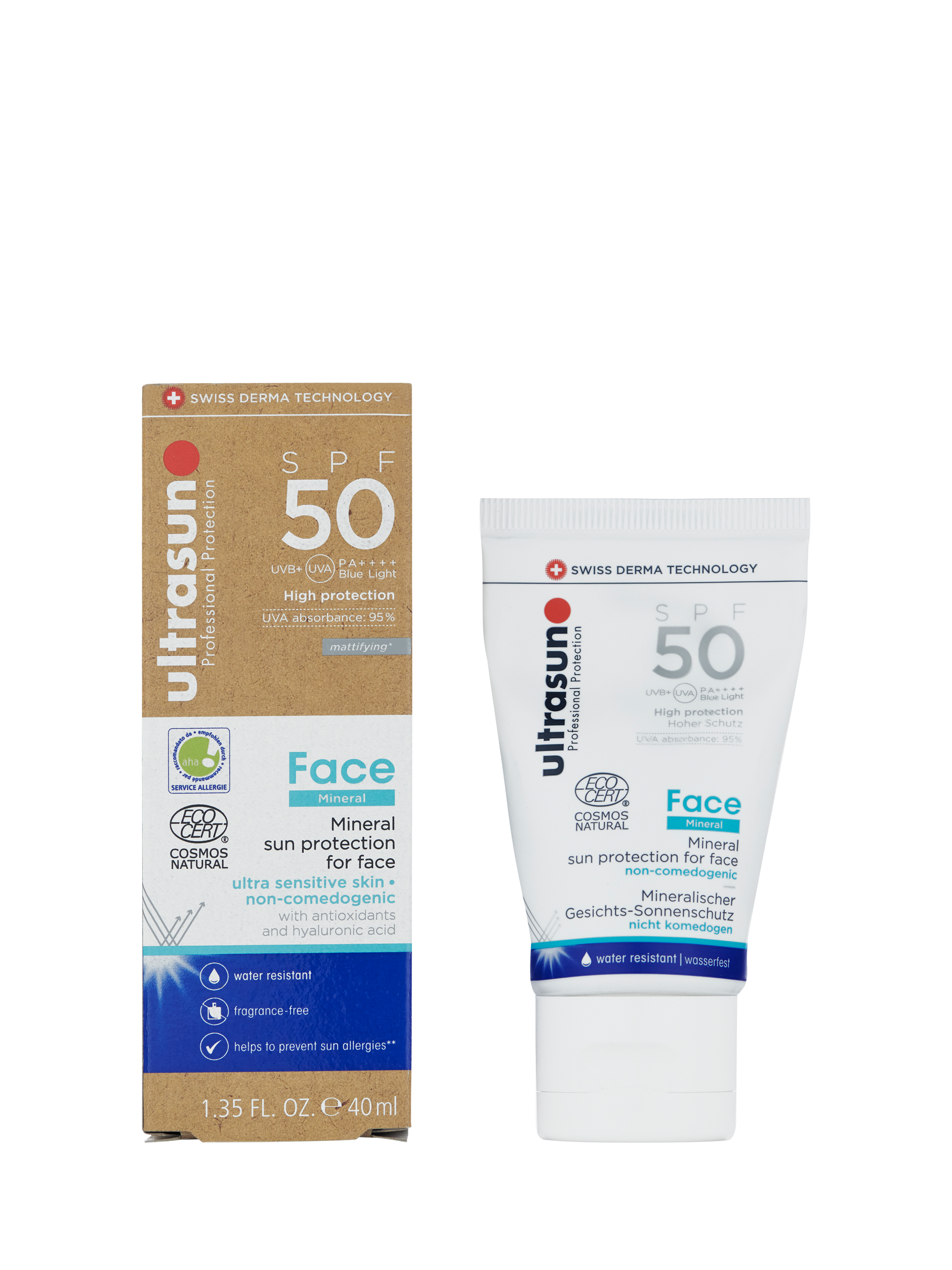 Product image 1 of 1, which shows Ultrasun Mineral Face SPF 50 Sun Cream, 40ml