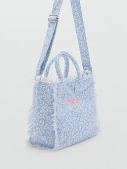 Mango French Riviera Tote Bag, Light Blue/White - view 2, Light Blue/White